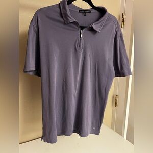 Robert Barakett Men's Polo Shirt - L/XL Lavender Half-Zip